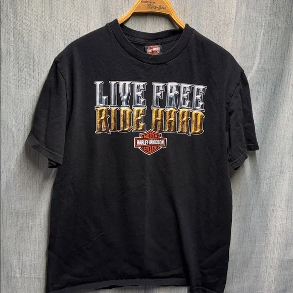 Harley-Davidson Black Tee with Bold Logo size large - Picture 10 of 11